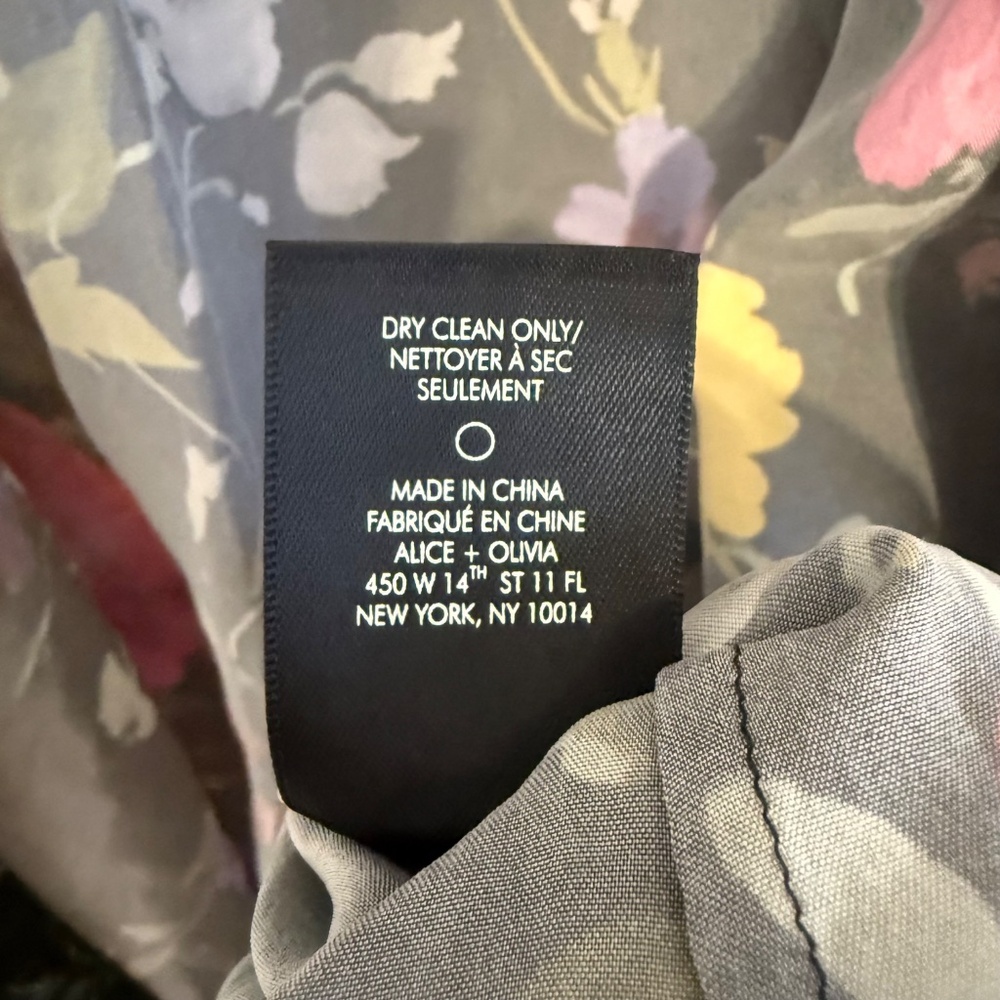 Alice + Olivia Womens Jem Puff Sleeve Multicolor Floral Shirtdress Small - Picture 8 of 12